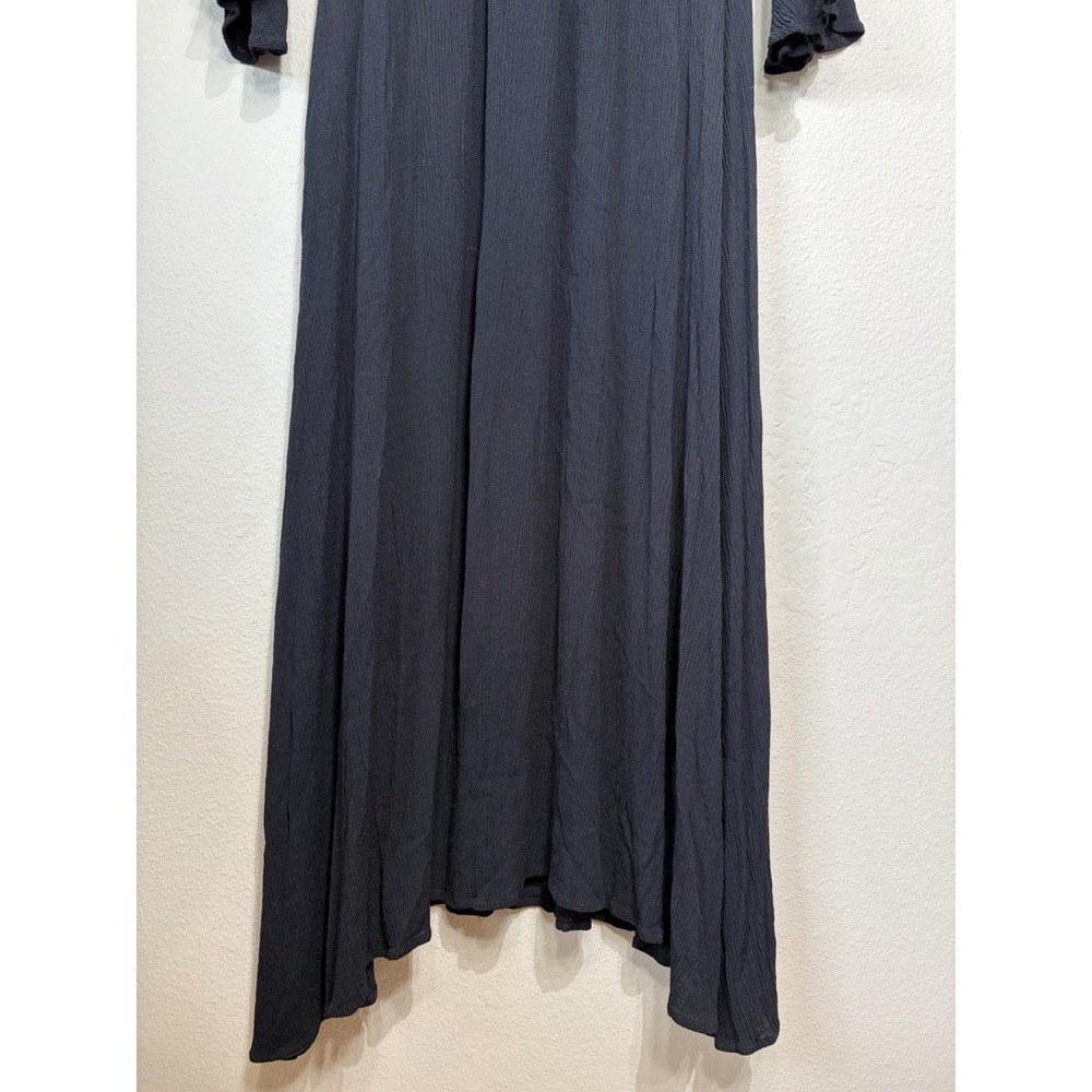 Witchy Gothic Flounce Sleeve Maxi Dress Small Black Dark Romantic Boho Festival - Picture 6 of 14